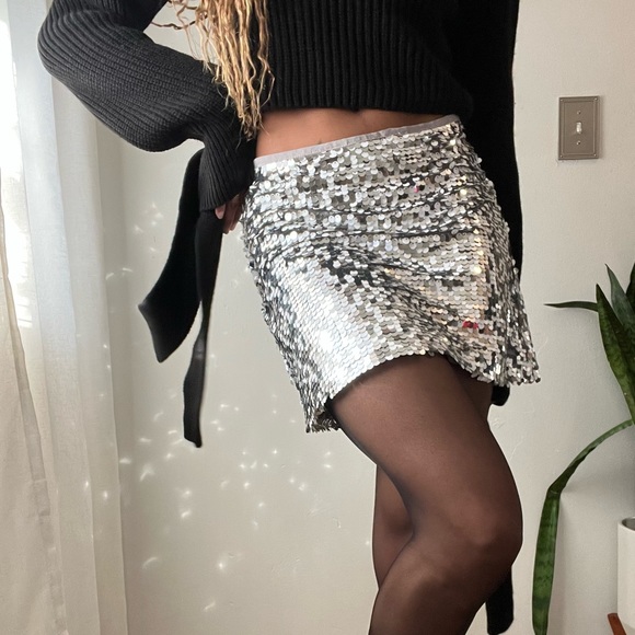 Zara Sequins Mini Skirt - Picture 1 of 10